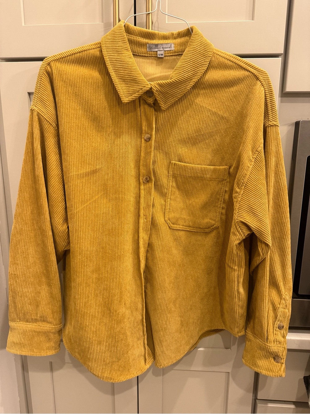 Women’s Wishlist Yellow Gold Corduroy Button-Up Shirt Jacket Shacket Size S/M